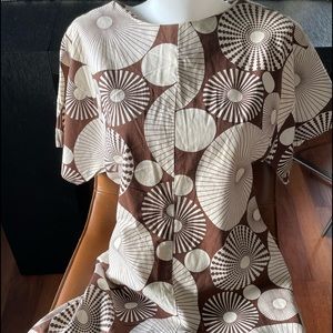 Retro 70’s Brown and white boho vintage romper xs/s